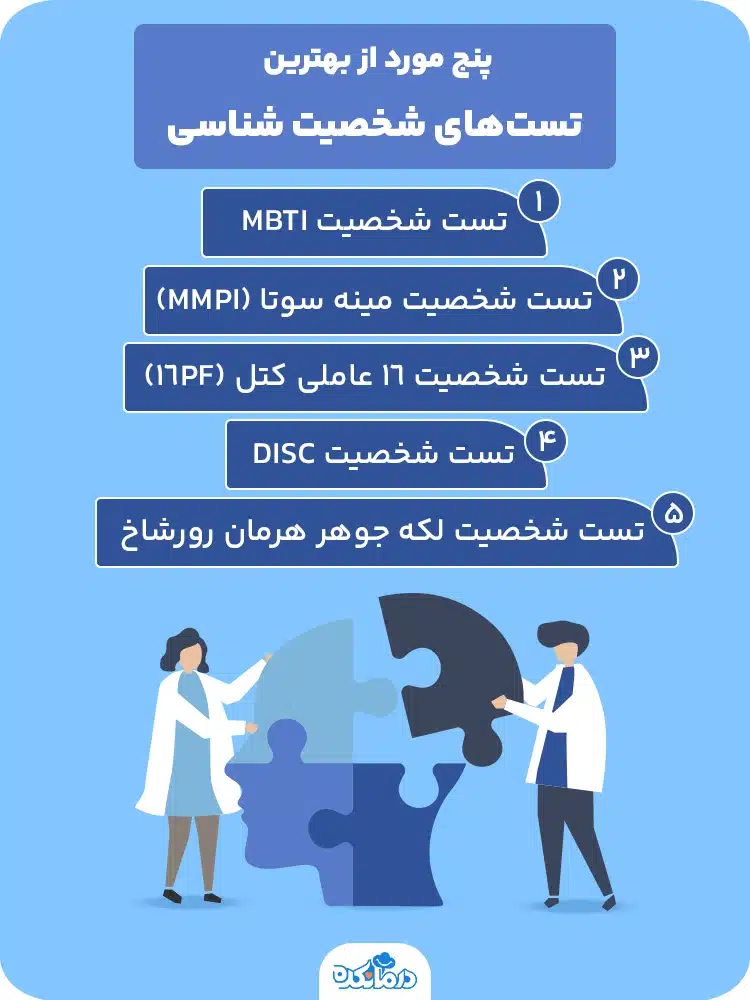 اینفوگرافی انواع تست شخصیت شناسی