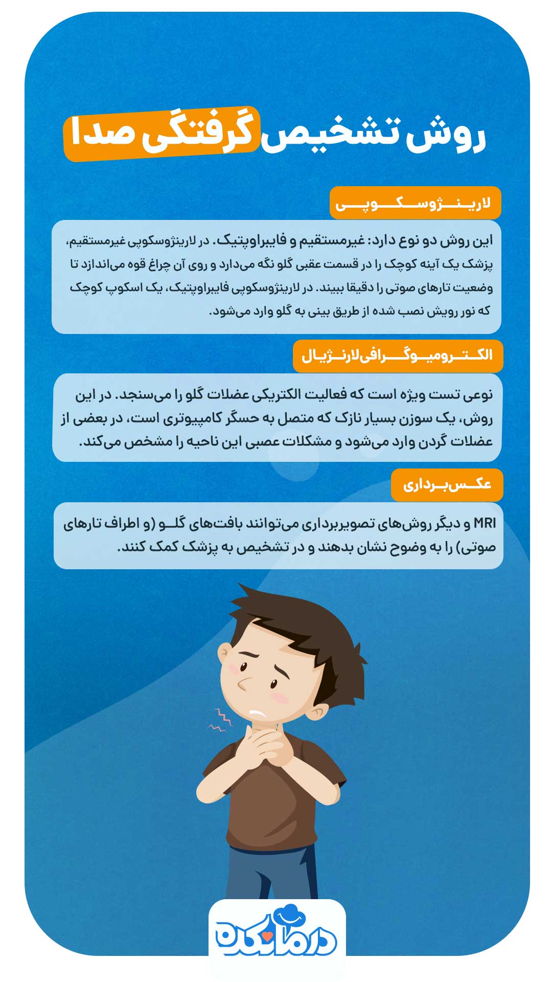 اینفوگرافیک روش های تشخیص گرفتگی صدا