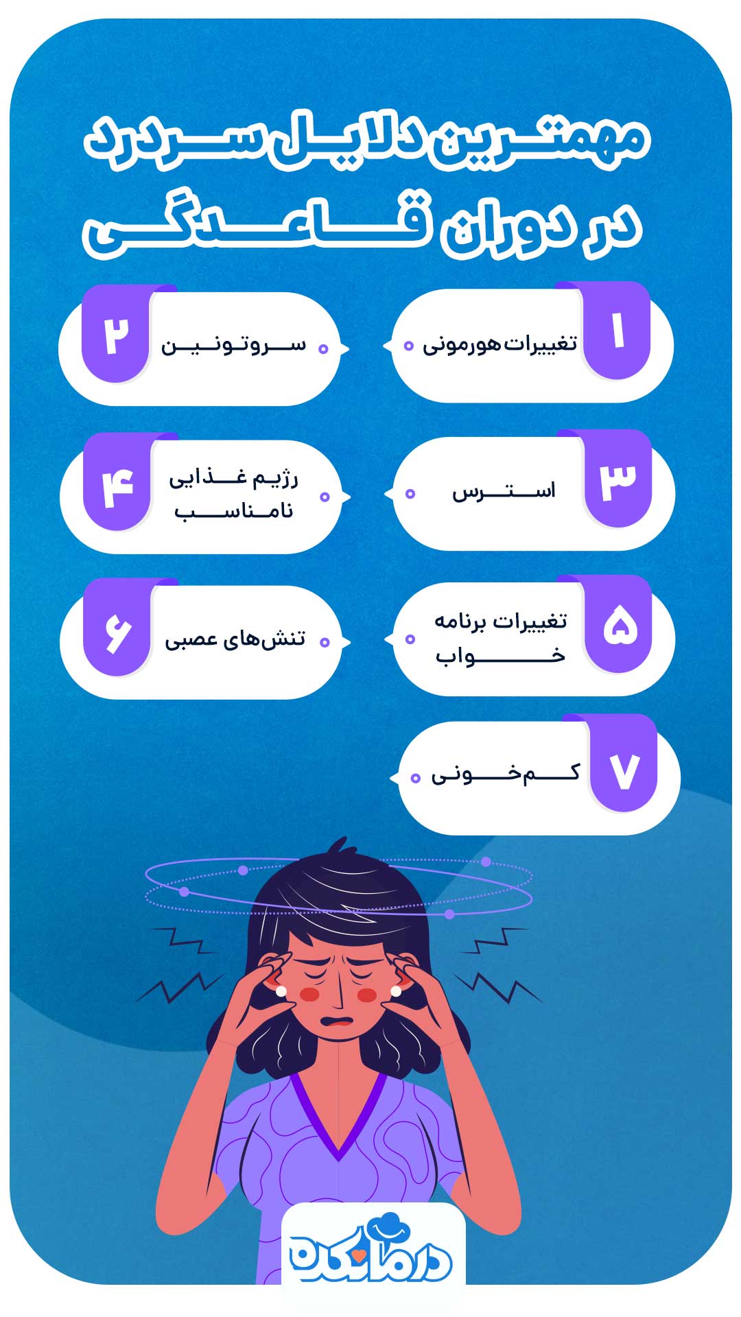  اینفوگرافی از علت سردرد قاعدگی
