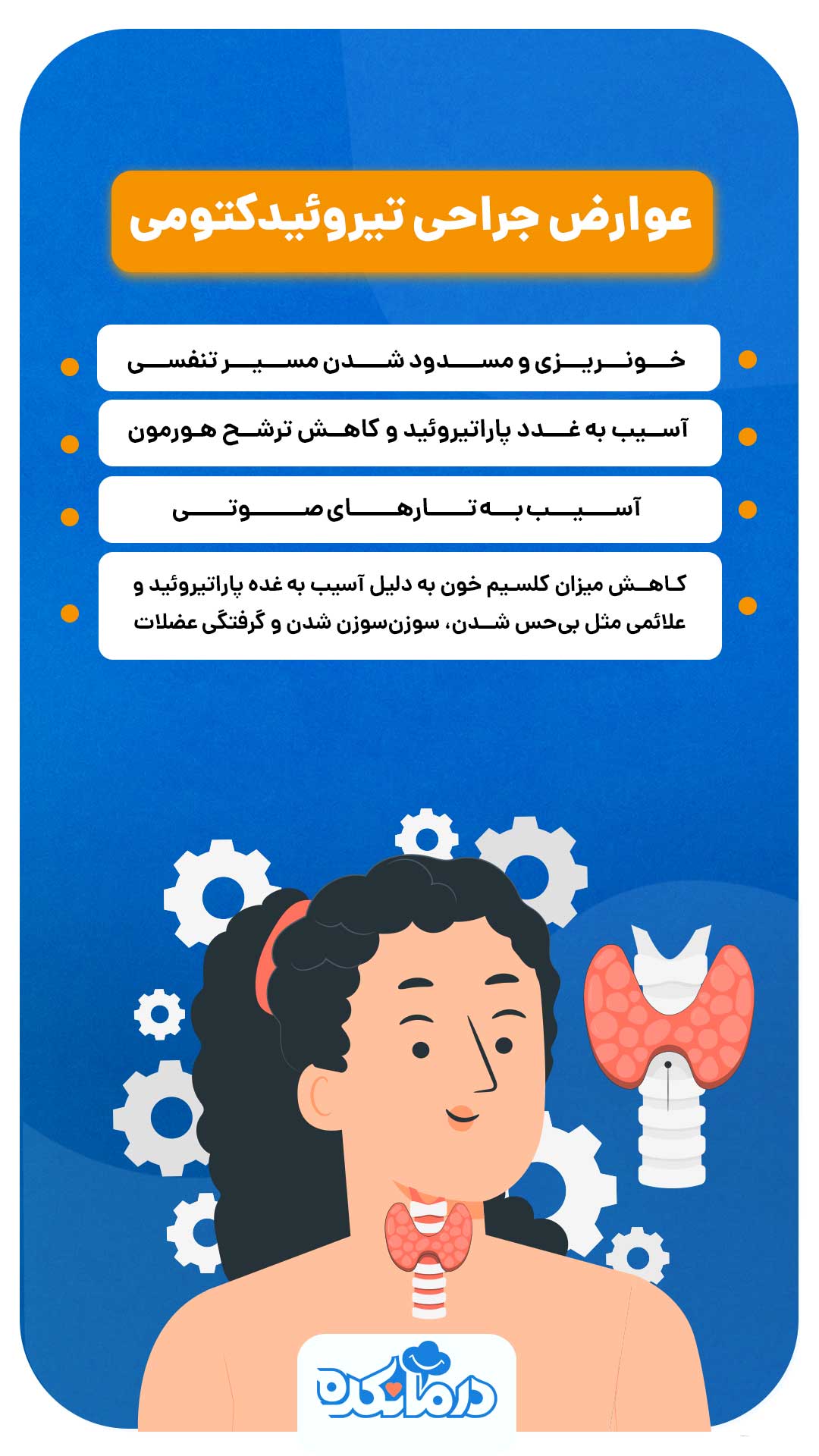 اینفوگرافی عوارض جراحی تیروئیدکتومی