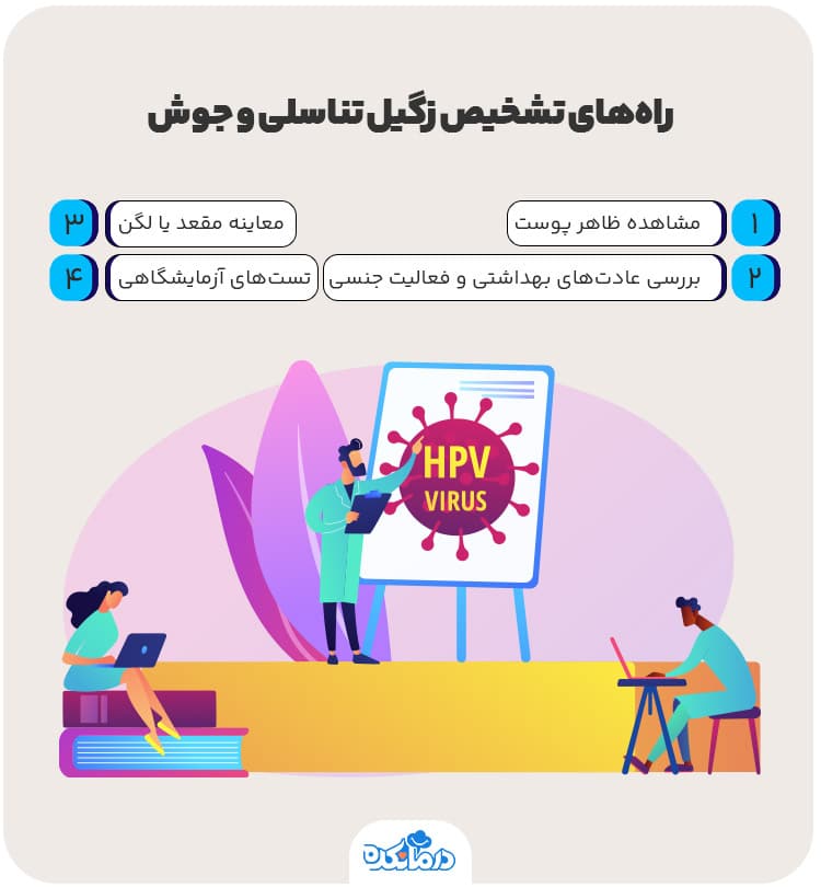 اینفوگرافی درباره راه‌های تشخیص زگیل تناسلی و جوش