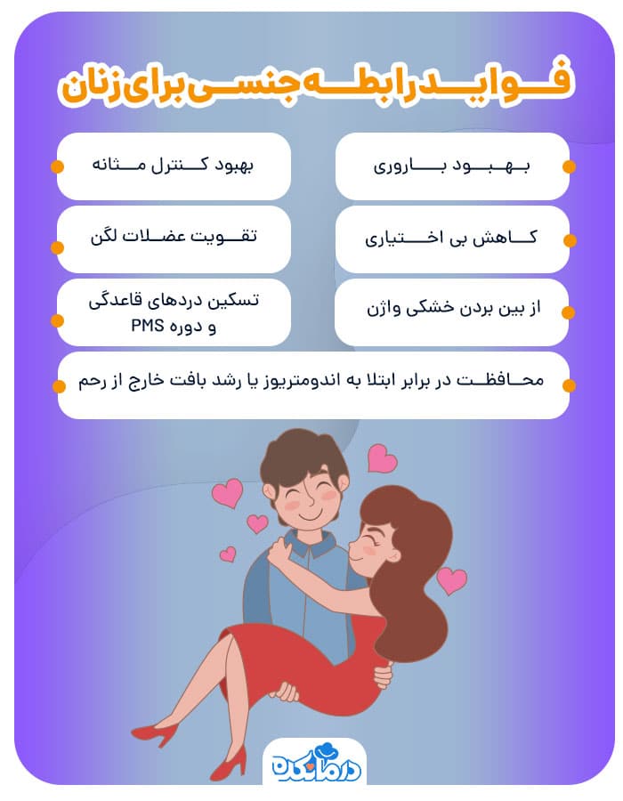  اینفوگرافیک فواید رابطه جنسی برای زنان