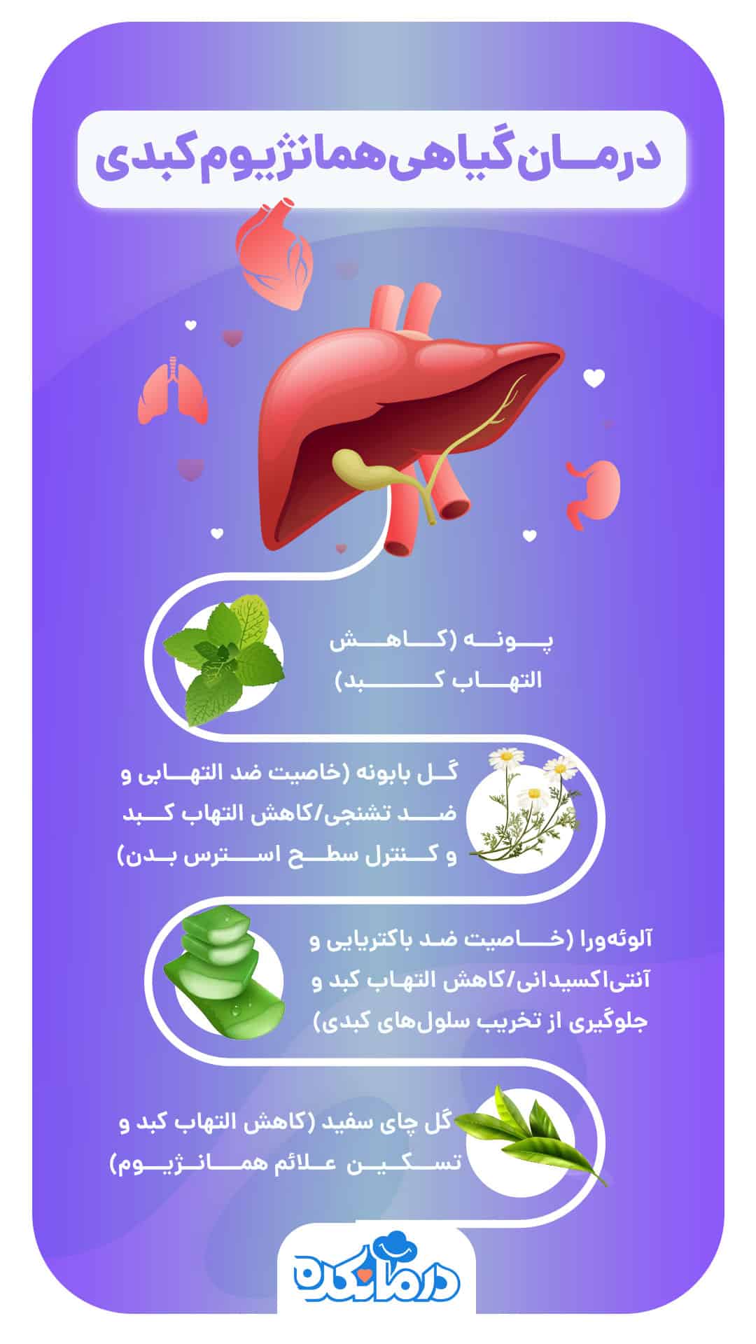  اینفوگرافی درمان گیاهی همانژیوم کبدی